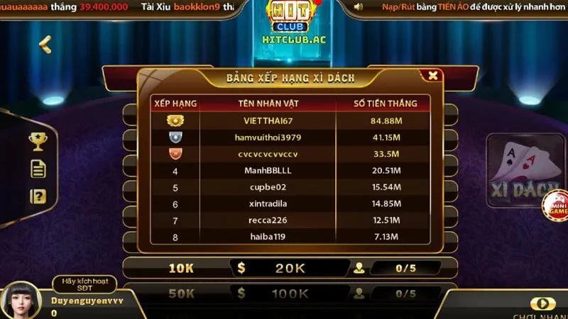 Tìm hiểu về game bài Xì dách Hit club