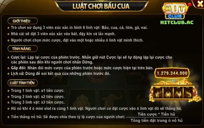 Cách chơi game bầu cua Mini Hit Club cơ bản
